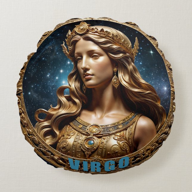 Virgo Astrology Sign Rond Kussen (Voorkant)