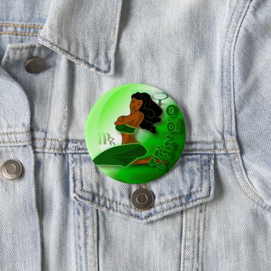 Virgo-augustus 23 t/m 23 september ronde button 7,6 cm (In situ)