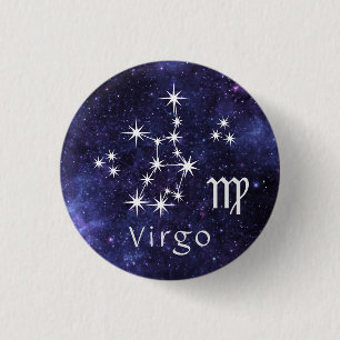 Virgo Badge, Zodiac Horoscope Badge Ronde Button 3,2 Cm