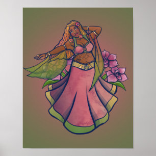 Virgo Belly Dancer Art Bellydandess Poster