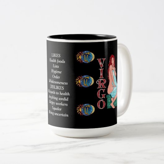 Virgo Birth Sign Zodiac Mok (Voorkant rechts)