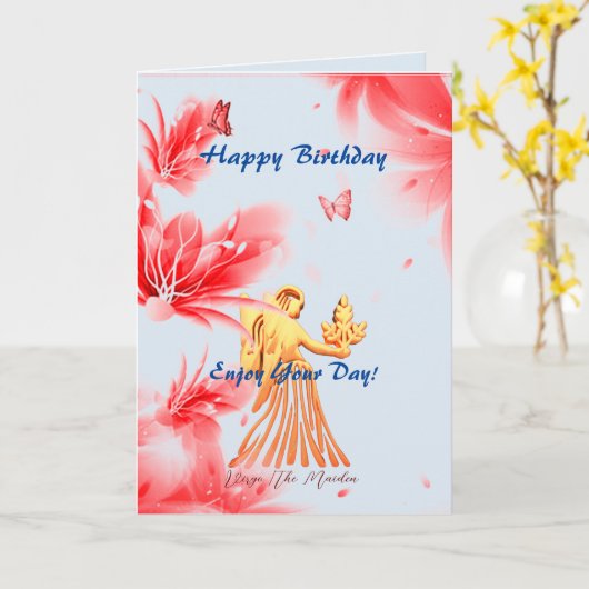 Virgo Birthday (23 aug. - 22 september) Kaart (Gele Bloem)