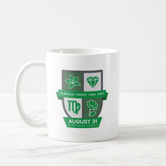 Virgo Birthday Crest™ for August 23-31 Mug Koffiemok (Links)