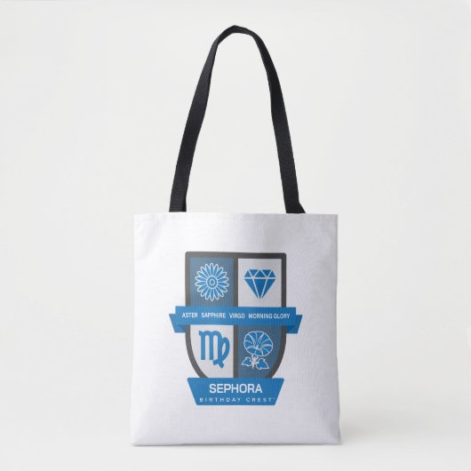 Virgo Birthday Crest™ for September 1-22 Tote Bag (Voorkant)