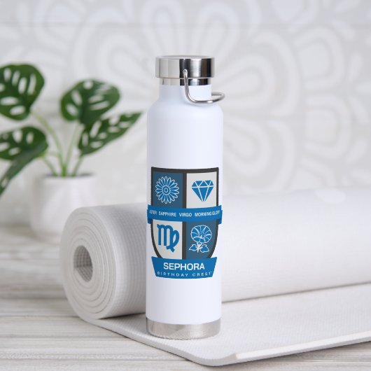 Virgo Birthday Crest™ for September 1-22 Waterfles (Yoga (Gedraaid)  )