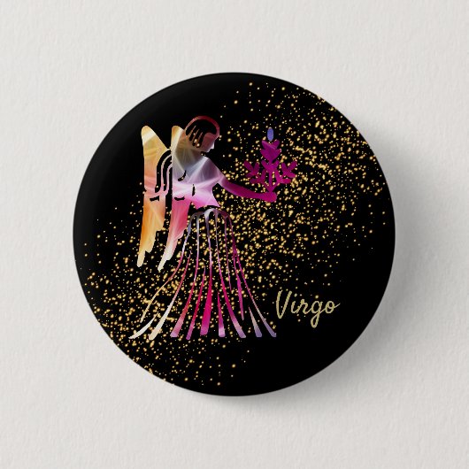 Virgo - Birthday Sign Ronde Button 5,7 Cm (Voorkant)