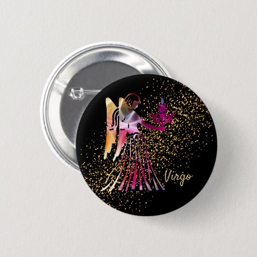 Virgo - Birthday Sign Ronde Button 5,7 Cm (Voorkant /achterkant)