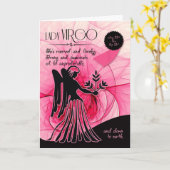 Virgo Birthday voor haar roze 22 tot 23 sep. Kaart (Gele Bloem)