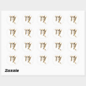 Virgo black hammered gold zodiac horoscope ronde sticker (Vel)
