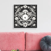Virgo Botanical Goddess Etching Wall Decor Canvas Afdruk (Insitu (Woonkamer))