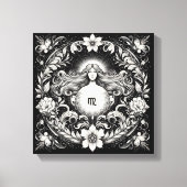 Virgo Botanical Goddess Etching Wall Decor Canvas Afdruk (Voorkant)