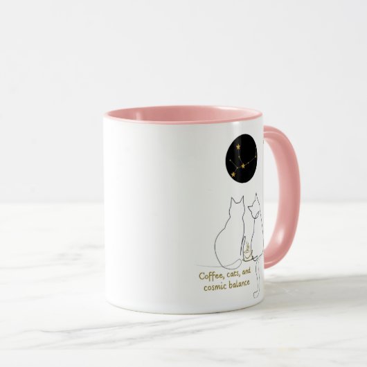 Virgo + Cat + Coffee – Custom Mug Mok (Voorkant rechts)