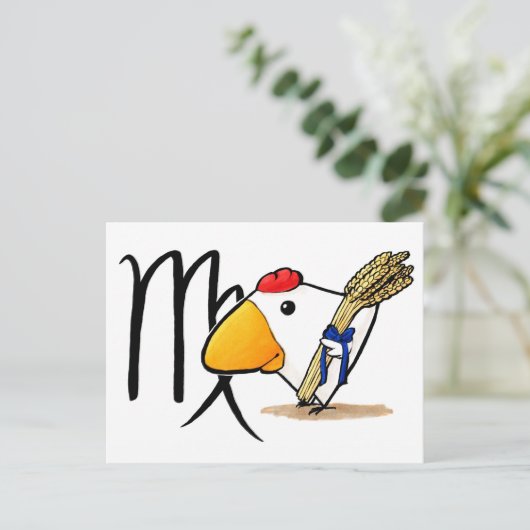 Virgo Chicken Briefkaart (Staand voorkant)