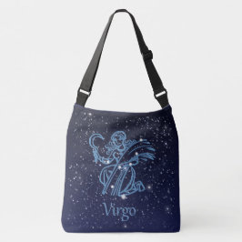 Virgo Constellation and Zodiac Sign with Stars Crossbody Tas