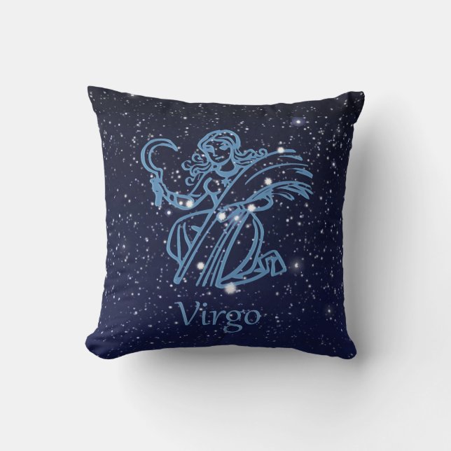 Virgo Constellation and Zodiac Sign with Stars Kussen (Voorkant)