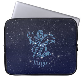 Virgo Constellation and Zodiac Sign with Stars Laptop Sleeve