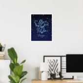 Virgo Constellation and Zodiac Sign with Stars Poster (Thuiskantoor)