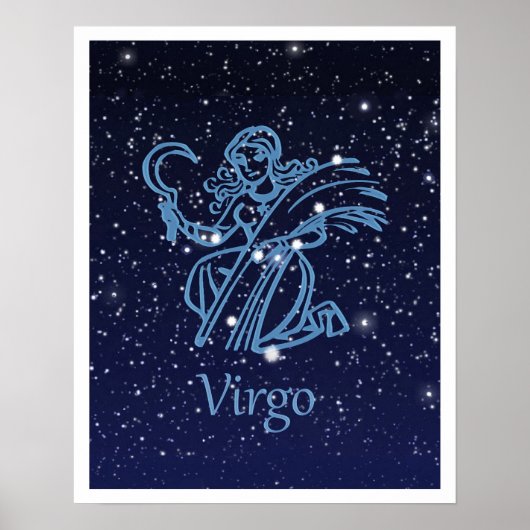 Virgo Constellation and Zodiac Sign with Stars Poster (Voorkant)