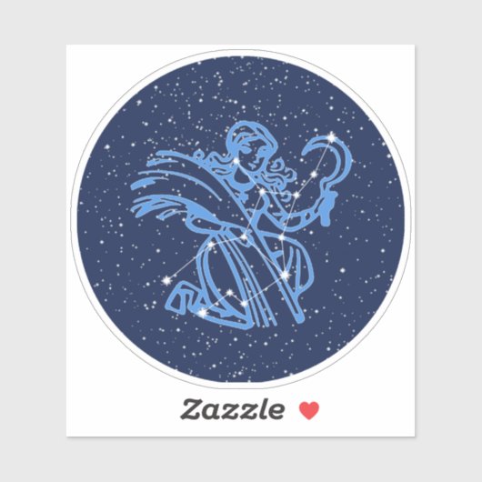 Virgo Constellation and Zodiac Sign with Stars Sticker (Vel)