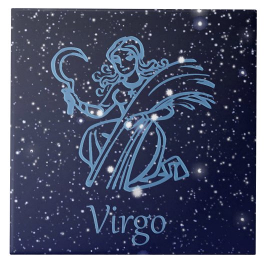 Virgo Constellation and Zodiac Sign with Stars Tegeltje (Voorkant)