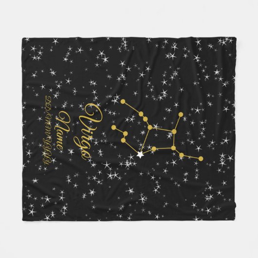 Virgo Constellation Fleece Deken (Voorkant (Horizontaal))