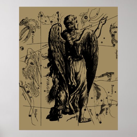 Virgo Constellation Hevelius 1690 aug 23 september Poster (Voorkant)
