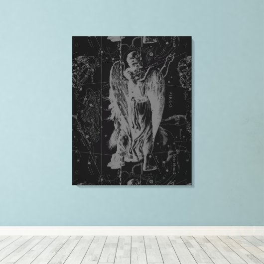 Virgo Constellation Hevelius 1690 Canvas Afdruk (Insitu (Houten vloer))