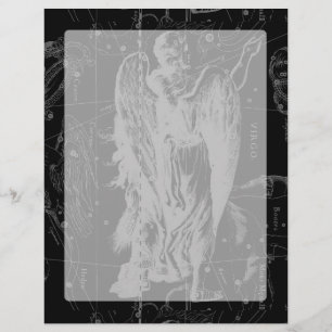 Virgo Constellation Hevelius 1690 on Black