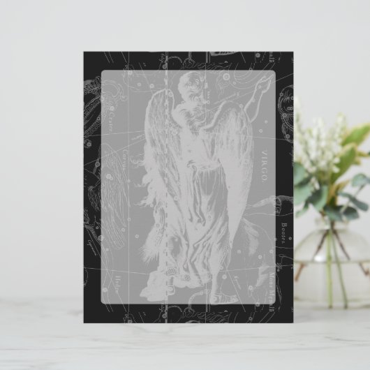 Virgo Constellation Hevelius 1690 on Black (Staand voorkant)