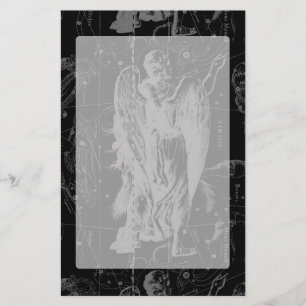 Virgo Constellation Hevelius 1690 on Black Briefpapier