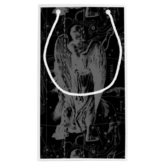 Virgo Constellation Hevelius 1690 on Black Klein Cadeauzakje (Achterkant)