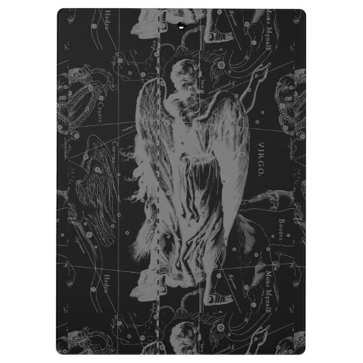 Virgo Constellation Hevelius 1690 on Black Klembord (Achterkant)