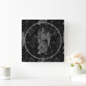 Virgo Constellation Hevelius 1690 op Black Vierkante Klok (Huis)