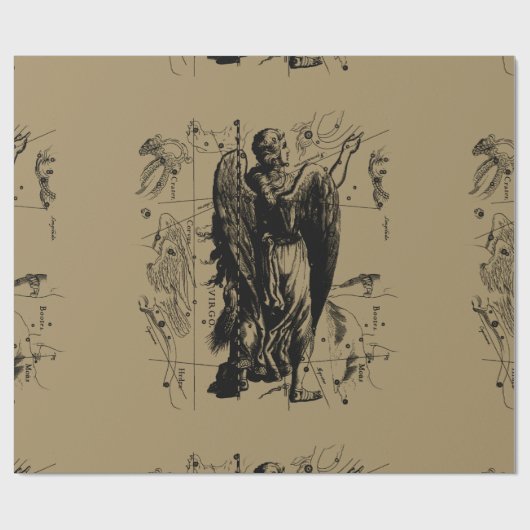Virgo Constellation Hevelius Etching Style Cadeaupapier (Vlak)