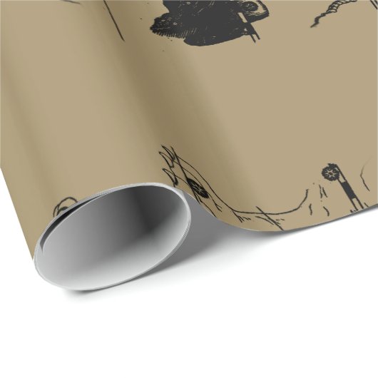 Virgo Constellation Hevelius Etching Style Cadeaupapier (Rol Hoek)