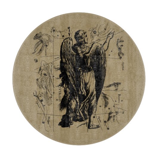 Virgo Constellation Hevelius Etching Style Snijplank (Voorkant)