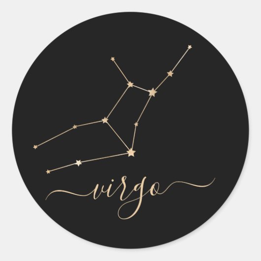 Virgo Constellation Ronde Sticker (Voorkant)