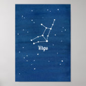 Virgo Constellation Stars Night Sky Poster (Voorkant)