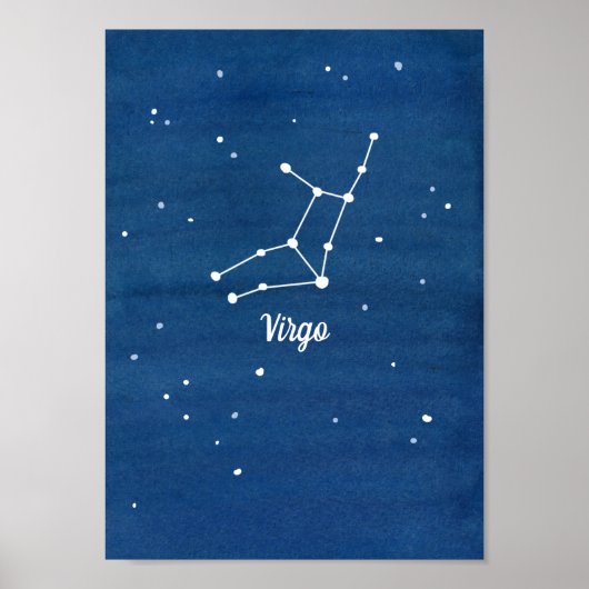 Virgo Constellation Stars Night Sky Poster (Voorkant)
