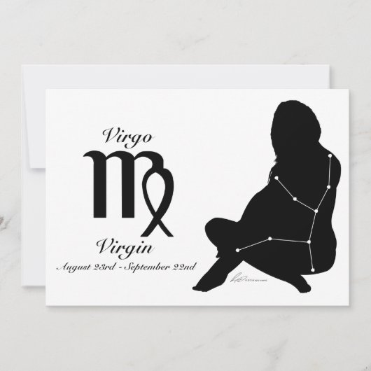 Virgo Constellation/Zodiac Invitation Kaart (Voorkant)