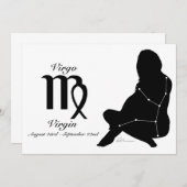 Virgo Constellation/Zodiac Invitation Kaart (Voorkant / Achterkant)