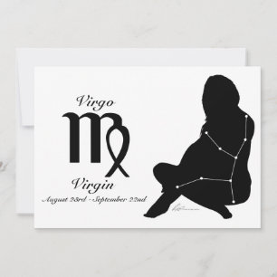 Virgo Constellation/Zodiac Invitation Kaart