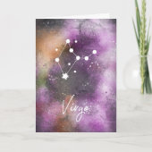 Virgo Constellation Zodiac Paarse Galaxy Kaart (Voorkant)