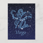 Virgo Constellation & Zodiac Sign met sterren Briefkaart (Voorkant)
