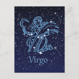 Virgo Constellation & Zodiac Sign met sterren Briefkaart