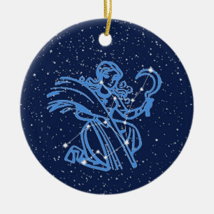 Virgo Constellation & Zodiac Sign met sterren Keramisch Ornament