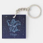 Virgo Constellation & Zodiac Sign met sterren Sleutelhanger (Achterkant)