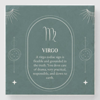Virgo customize name 12 signs of the Zodiac Stenen Onderzetter