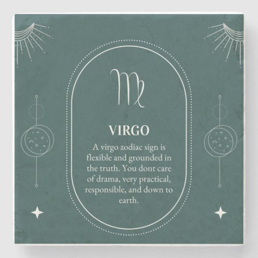 Virgo customize name 12 signs of the Zodiac Stenen Onderzetter (Voorkant)