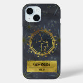 Virgo Dark Zodiac Astrologie: Zwart en Goud Case-Mate iPhone Case (Achterkant)
